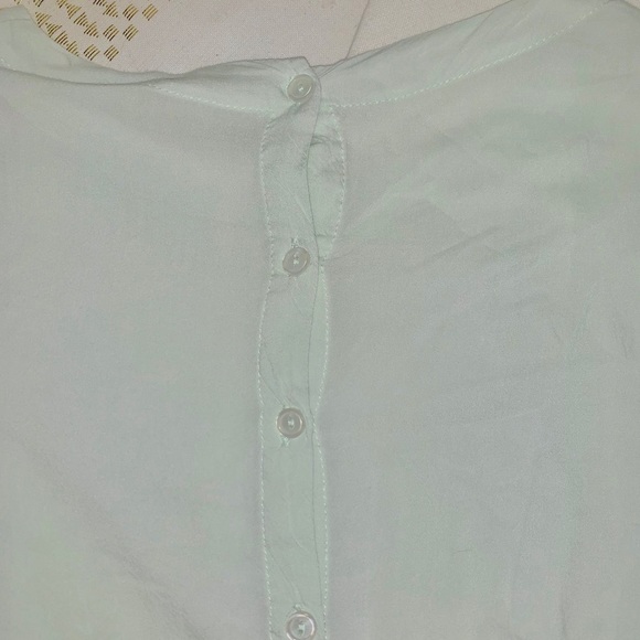 Light blue Miami floral blouse Size. S - Picture 3 of 4